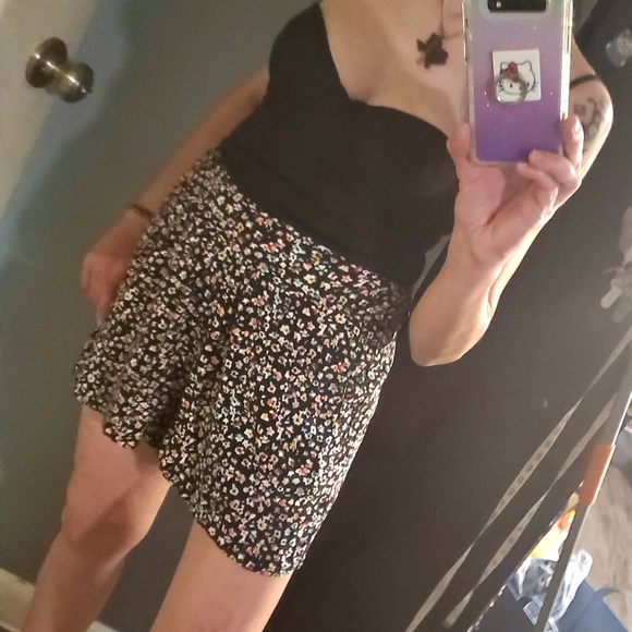 VS PINK nwot Romper floral/blk w Bustier XS - Picture 5 of 11